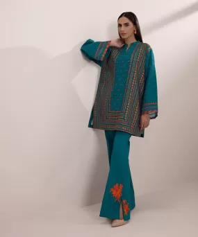 2 Piece - Embroidered Jacquard Suit