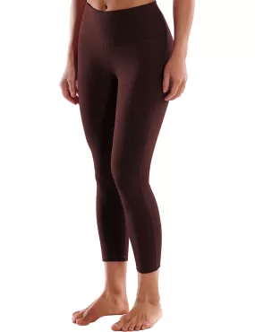 22 High Waist Side Line Capris mahoganymaroon_yogastudio