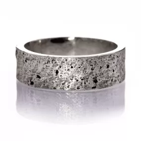 7mm Concrete Texture Sterling Silver Wedding Band, Ready to Ship size 8.5 to 9.5