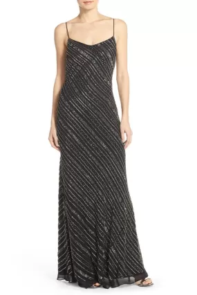 Adrianna Papell - Beaded V-Neck Dress 91925920