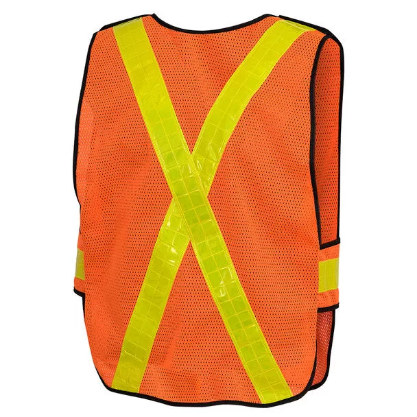 All-Purpose Mesh Safety Vest, High Visibility Orange, Polyester