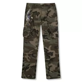 Amicci Flavio Flare Cargo Pants Camo