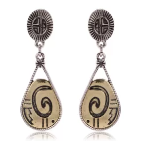 Antique Bronze Silver Ethnic Vintage Drop Earrings