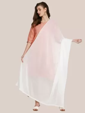 Attractive Fashionable Women Off-White Chiffon Dupatta