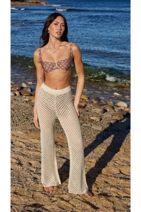 Balmy Crochet Knit Pants | Cream