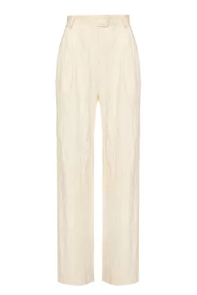 BEIGE WIDE LEG PANTS