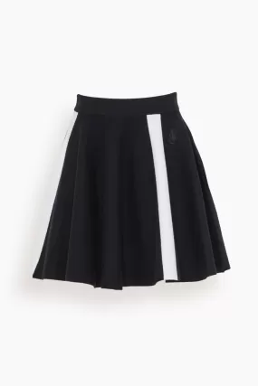 Contrast A-Line Mini Skirt in Black