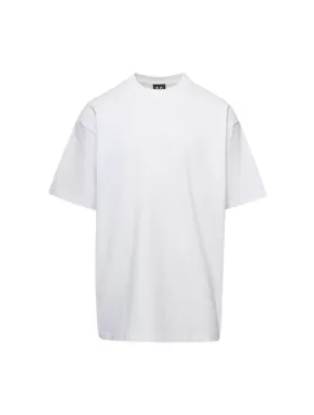 CREW NECK T-SHIRT WITH EMBROIDERED LOGO AND PRINT ON THE WHITE BACK