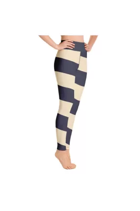 Eclipse Blue Striped Yoga Leggings