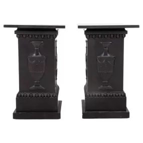 English Regency Style Ebonized Plinths, Pair