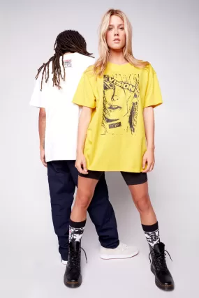 Face Print Logo T-Shirt - Yellow