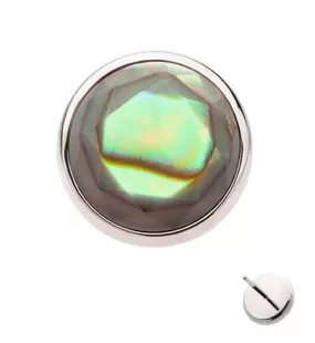 Faceted Abalone Titanium Threadless Top