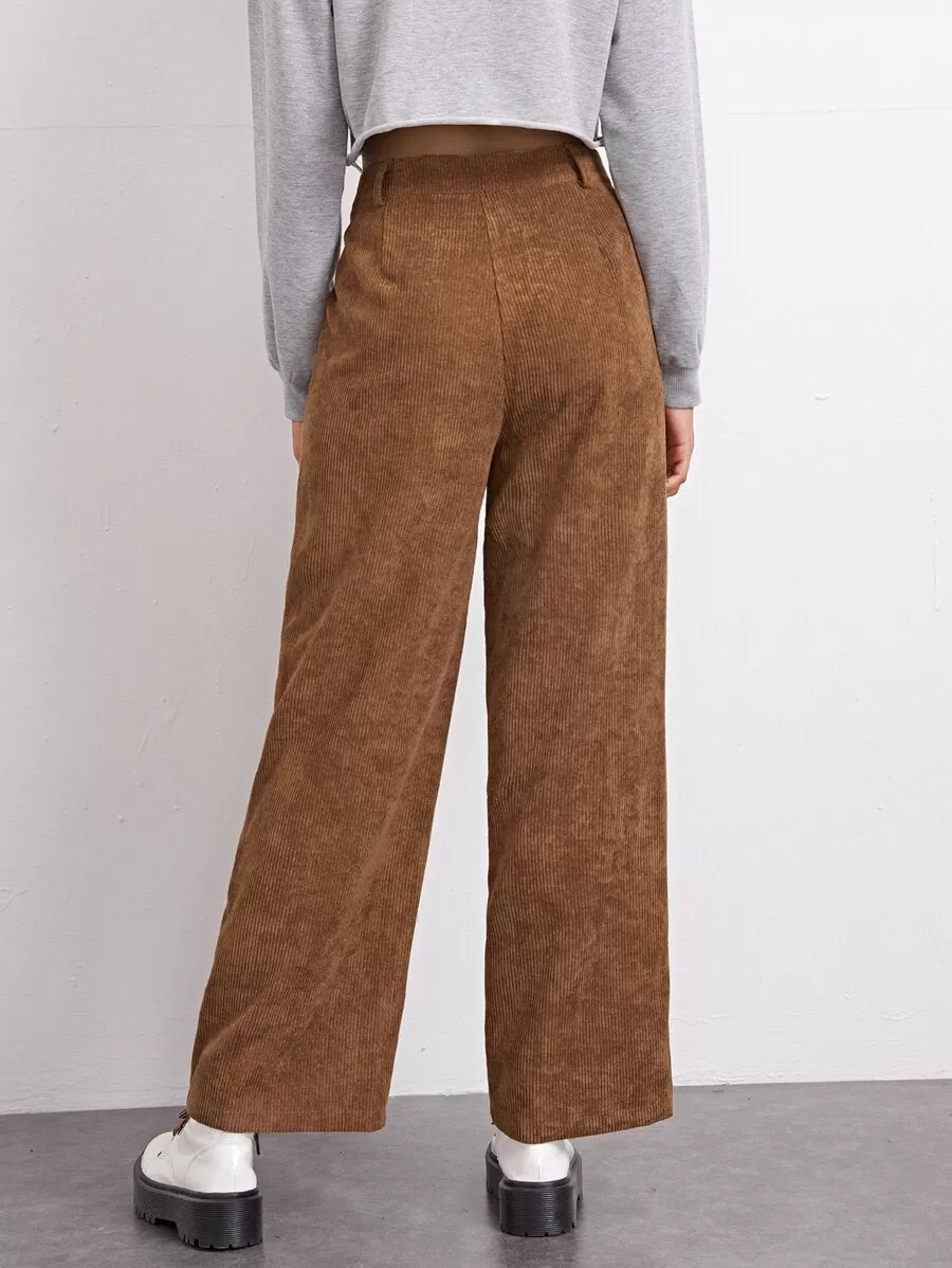 High-waisted Wide-leg Cords