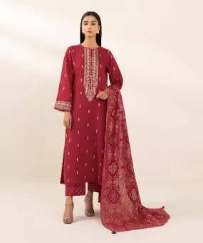 Jacquard Dupatta with Tassels