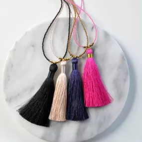 Long Beaded Tassel Necklaces