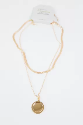 Maren Mesh Chain Dual Necklace, Gold