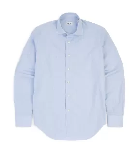 MCR Slim Poplin Mini Gingham Shirt: Light Blue