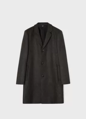 Men's Wool Cashmere Overcoat in Charcoal Melange