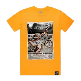 NEWSPAPER BURNING ANGEL TEE ORANGE