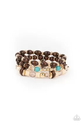 Paparazzi Belongs In The Wild - Gold Blue Bracelet