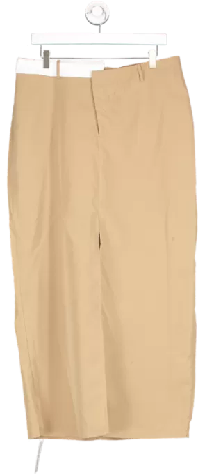 PrettyLittleThing Beige Wide Leg Trousers UK 16