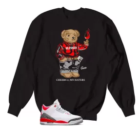 Retro 3 Fire Red Cheers Bear Sweater