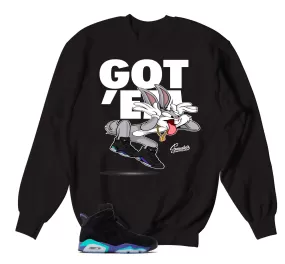 Retro 6 Aqua Sweater - Copped Em -Black