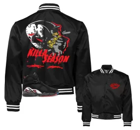 Retro 8 Playoffs Satin Jacket - Killa Season - Black