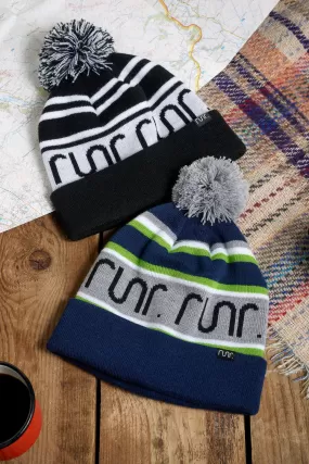 Runr Nordic Bobble Hat 2 pack - Navy   Black & White Bundle