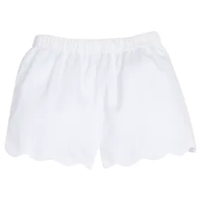 Scallop Short - White Twill