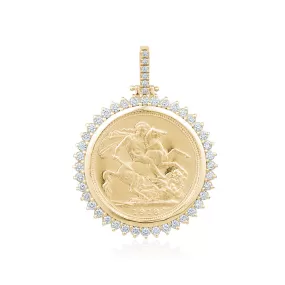 Sovereign Coin with Diamond Halo