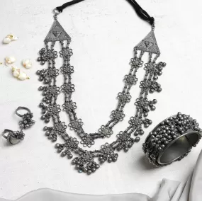 Teejh Divitha Silve Oxidised Jewelry Gift Set