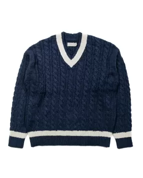 The Real McCoy's MC23108 Tilden Knit Sweater Navy