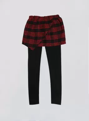 Vierra Rose Kinsley Wrap Skirt Leggings in Red Plaid