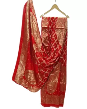 Women Bandhej Jacquard Silk Dupattas